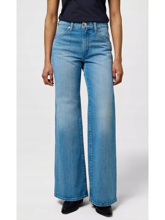 Wrangler Wrangler Jeansy 70S Flare Niebieski Flare Fit
