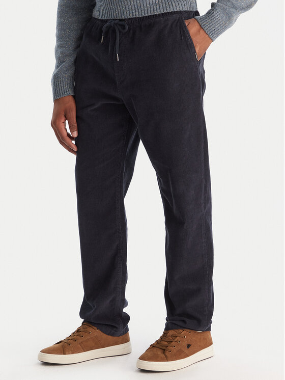 Quiksilver Quiksilver Kalhoty z materiálu Taxer EQYNP03315 Tmavomodrá Loose Fit