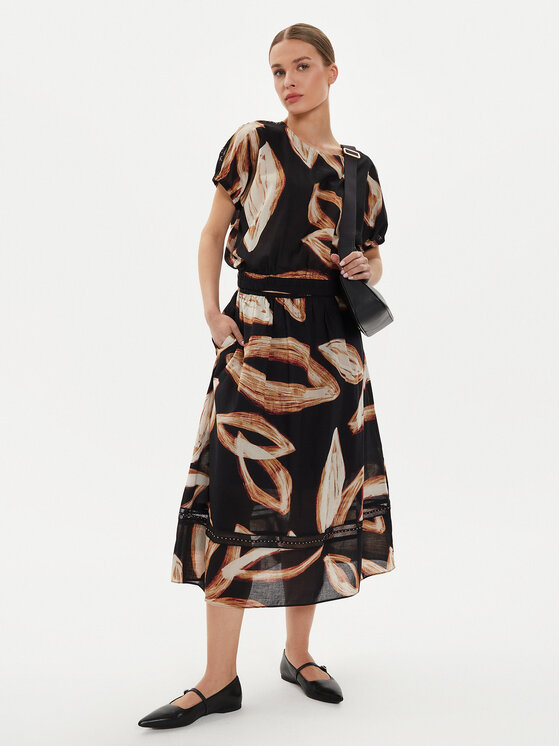 DKNY DKNY Midi sukňa P4EN0X38 Čierna Oversize