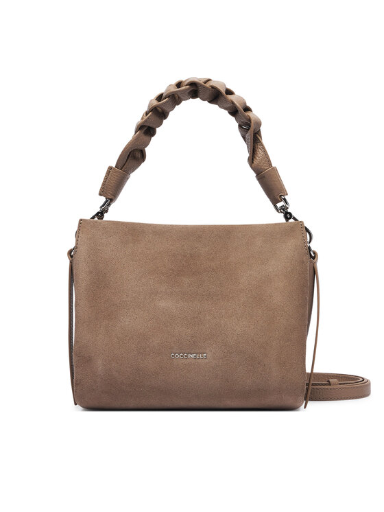 Coccinelle Geantă P6P Boheme Suede Bimaterial E1 P6P 58 01 01 Bej închis