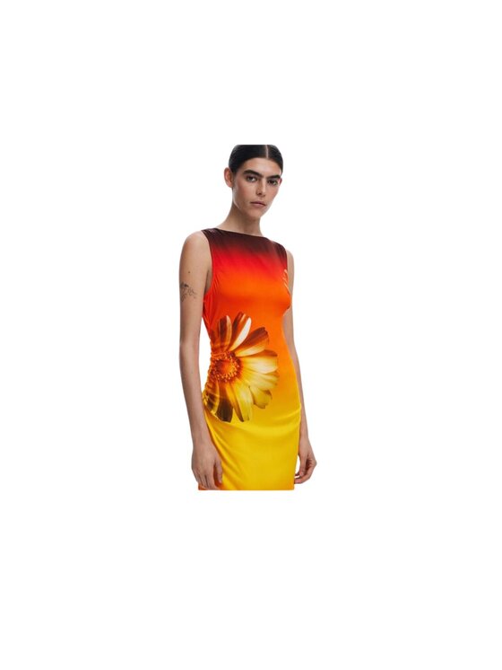 Desigual Desigual Φόρεμα καλοκαιρινό Abito biarritz Πορτοκαλί Regular Fit