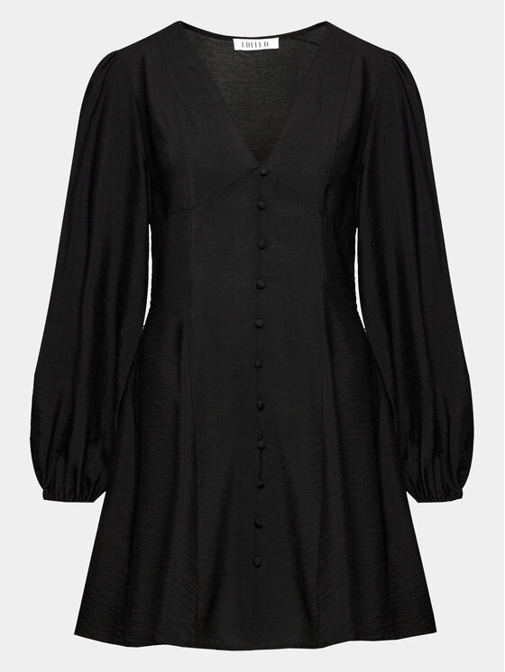 Edited Rochie tricotată Vilja Negru A-Line Fit
