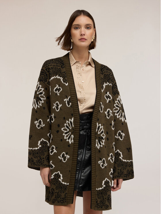 Motivi Motivi Cardigan M183E002141N0S5 Verde Over Fit