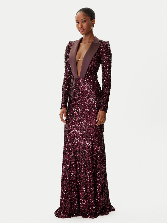 Elisabetta Franchi Abito da sera AB-R13-56E2-V860' Bordeaux Regular Fit, taglia : 44