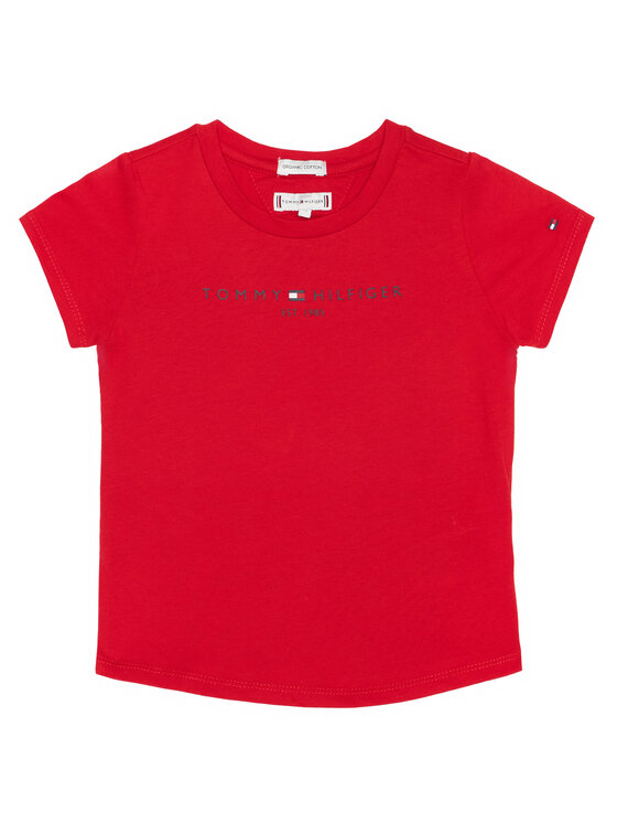KG0KG05512 Rot T-Shirt Essential Regular Hilfiger Tommy Tee M Fit