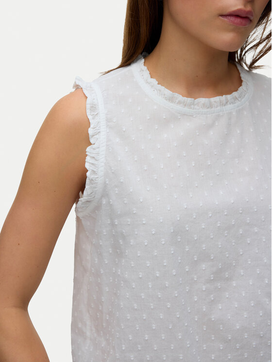 Vero Moda Vero Moda Top Trine 10342734 Bílá Regular Fit