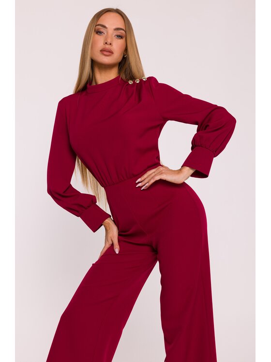 Made of Emotion Made of Emotion Kombinezon M879 Bordowy Modern Fit