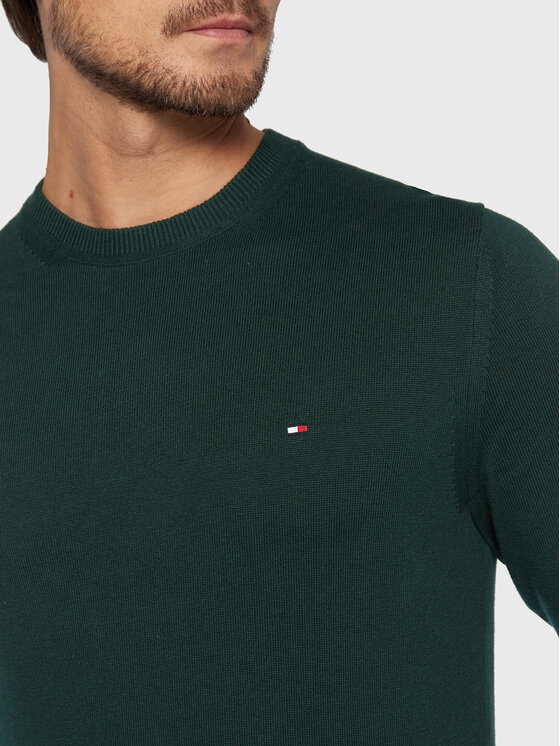 Tommy Hilfiger Tommy Hilfiger Sweter MW0MW28046 Zielony Regular Fit