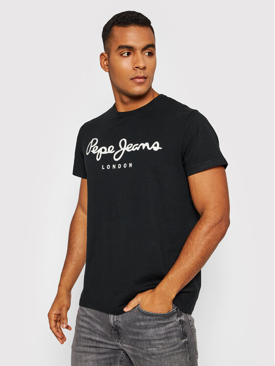 Pepe Jeans Pepe Jeans Marškinėliai Original PM508210 Juoda Slim Fit