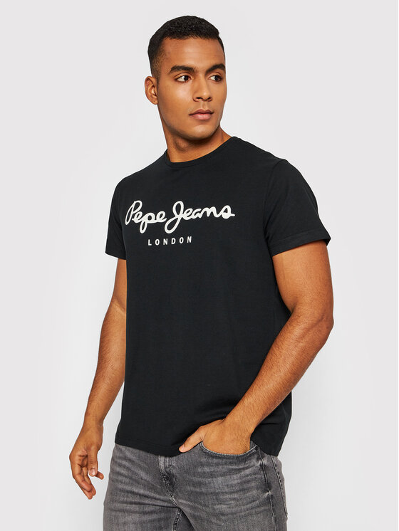 Pepe Jeans T-Shirt PM508210 Μαύρο Original Fit Slim
