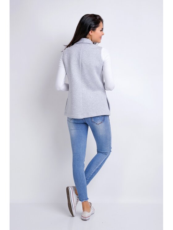 Awama Awama Gilet A155 Grigio Basic Fit