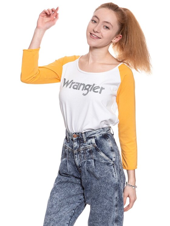 Wrangler Wrangler Blusa RAGLAN CROP LS TEE Giallo Regular Fit