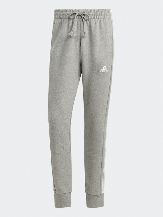 adidas adidas Spodnie dresowe Essentials French Terry Tapered Cuff 3-Stripes Joggers IC9407 Szary Regular Fit