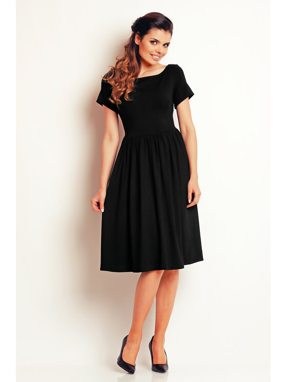Awama Awama Sukienka letnia A141 Czarny Basic Fit