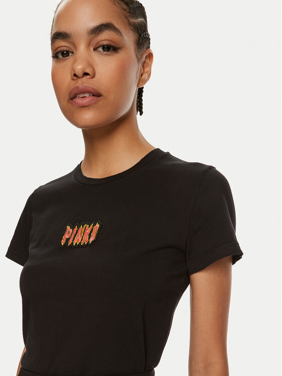 PINKO Pinko Tricou Bussolotto 103349 A23W Negru Regular Fit