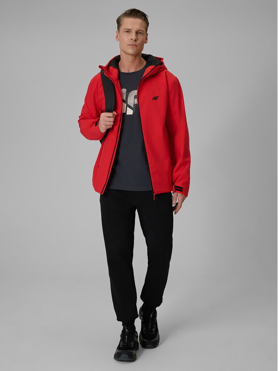 4F 4F Kurtka przejściowa MIDSHOP TEXTILE Czerwony Regular Fit