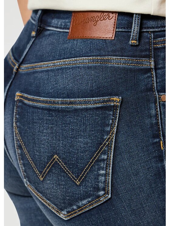 Wrangler Wrangler Jeansy HIGH SKINNY Niebieski Slim Fit