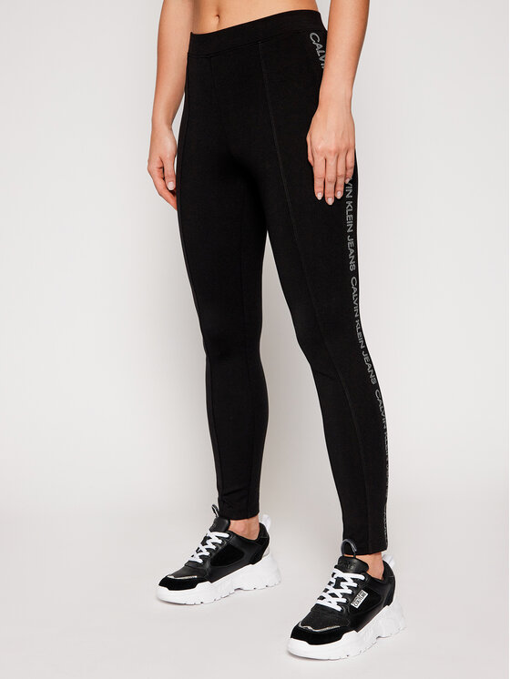 Calvin Klein Jeans Leggings J20J215125 Nero Slim Fit • Modivo.it