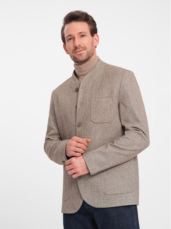 Ombre Ombre Sako OM-BLZB-0124 Hnědá Regular Fit