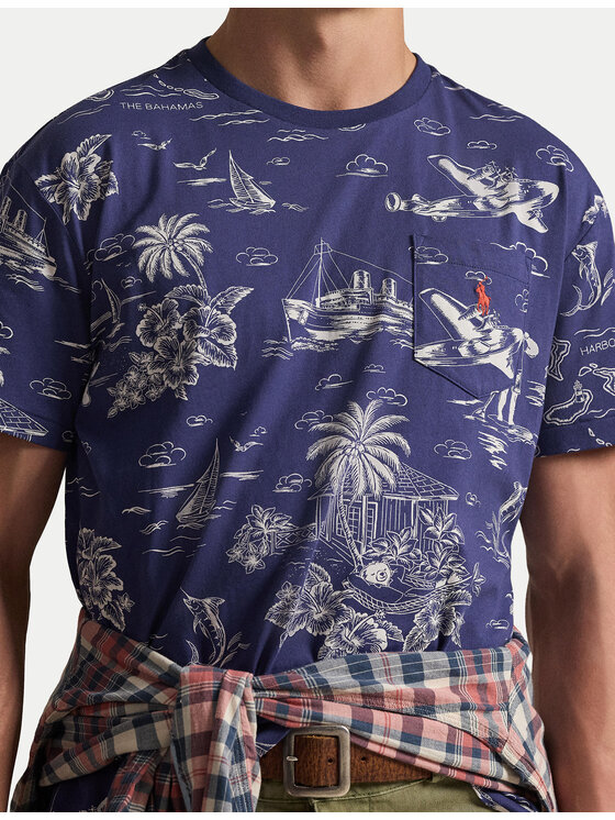 Polo Ralph Lauren Polo Ralph Lauren Marškinėliai 710B16619001 Tamsiai mėlyna Slim Fit