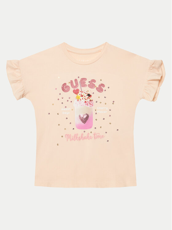 Guess T-Shirt K5GI02 K6YW4 Różowy Regular Fit