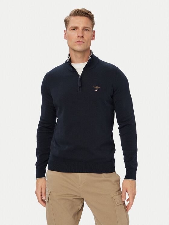 Aeronautica Militare Pulover 262MA1670UL00506 Bleumarin Regular Fit