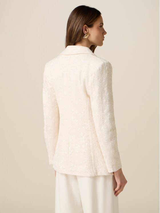 Oltre Oltre Giacca da abito Q806R004604N021 Bianco Slim Fit