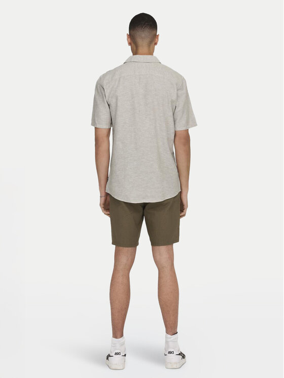 Only & Sons Only & Sons Marškiniai Caiden 22025116 Smėlio Slim Fit