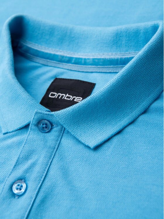 Ombre Ombre Polo OM-POSS-0103 Niebieski Regular Fit