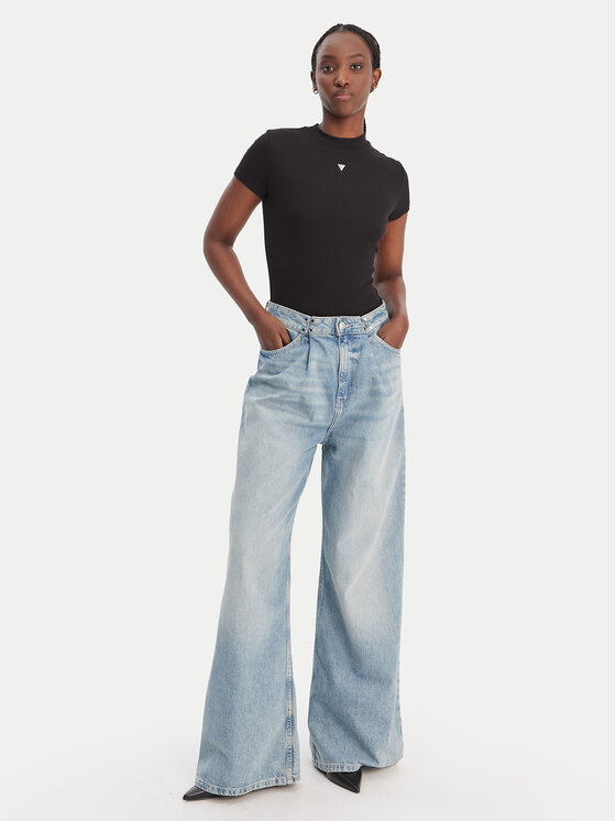 Guess Guess Majica W6RP99 KCNH2 Crna Regular Fit