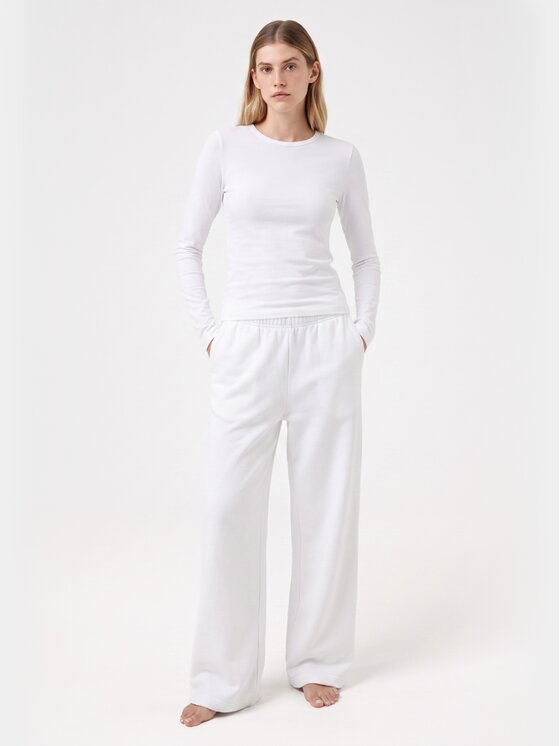 BASICLO BASICLO Longsleeve W-2253-01 Biały Slim Fit