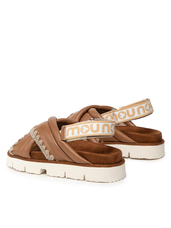 Mou Mou Sandali New Bio # 03 Criss-Cross Upper SW461004C Rjava