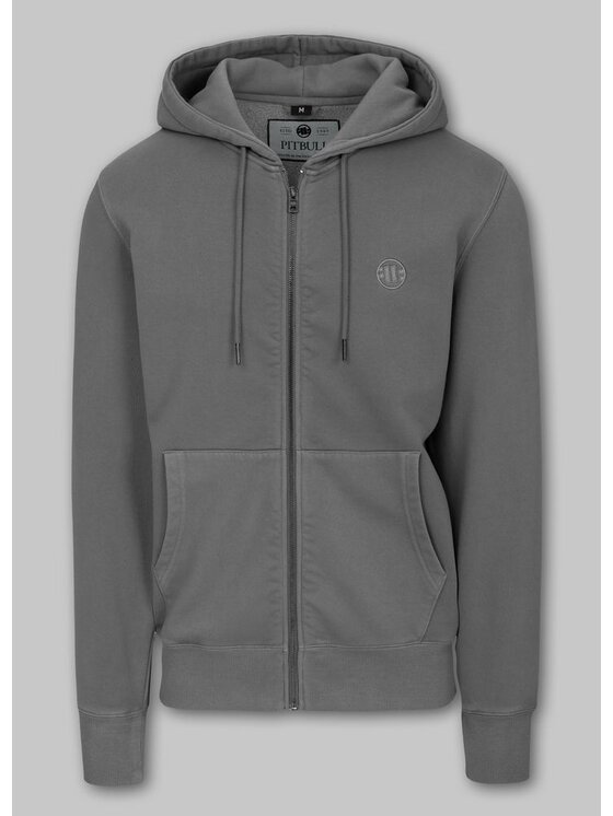 PITBULL PITBULL Bluza Bluza męska rozpinana z kapturem Washed Lancaster II L Szary Regular Fit