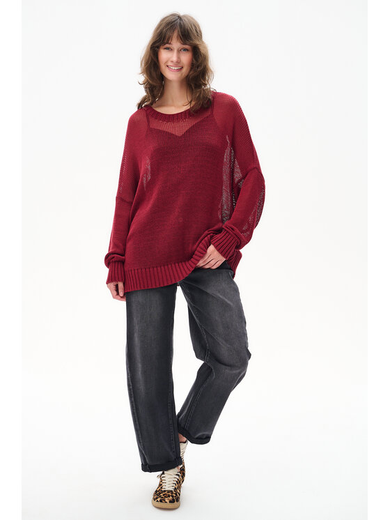 blue shadow blue shadow Sweter Fidżi Czerwony Regular Fit