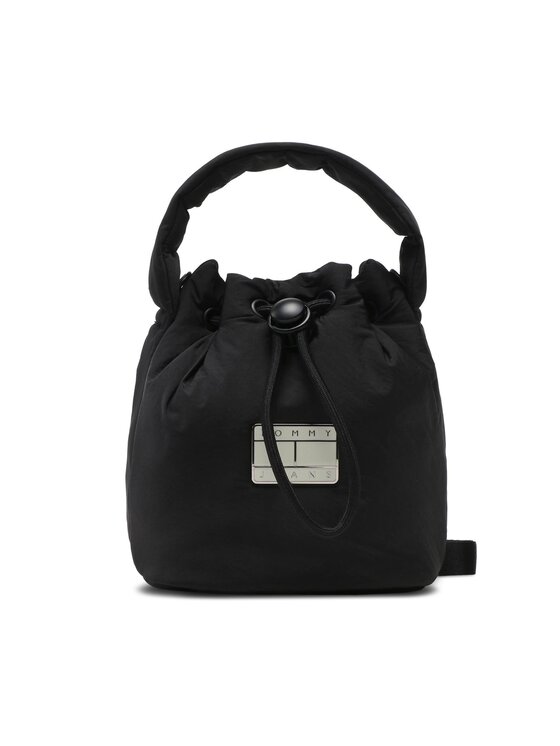 Tommy Jeans Ročna Torba Tjw Hype Conscious Bucket Bag AW0AW14142 Črna