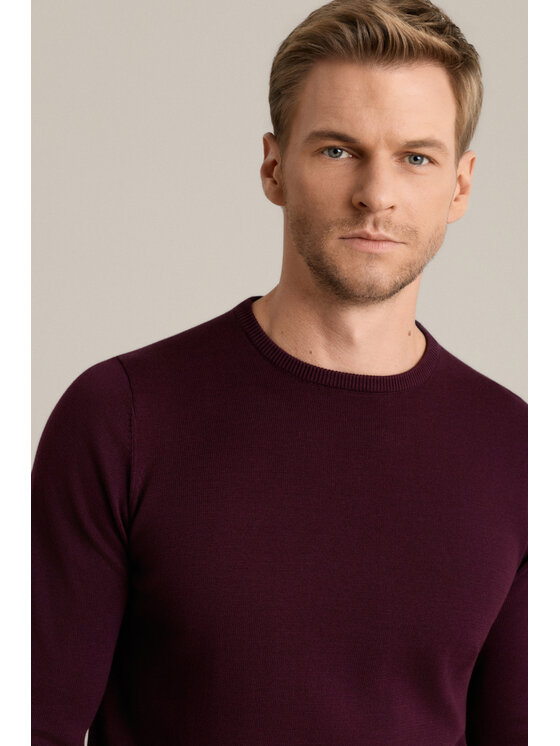 Lancerto Lancerto Sweter Christopher SW073226000037 Bordowy Regular Fit