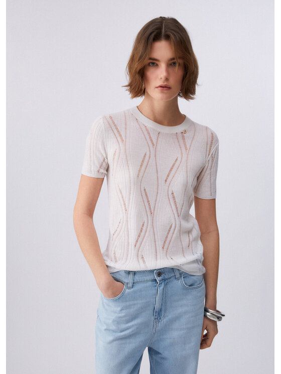Liu Jo Liu Jo Maglione CA6196MA77QP9581 Bianco Regular Fit