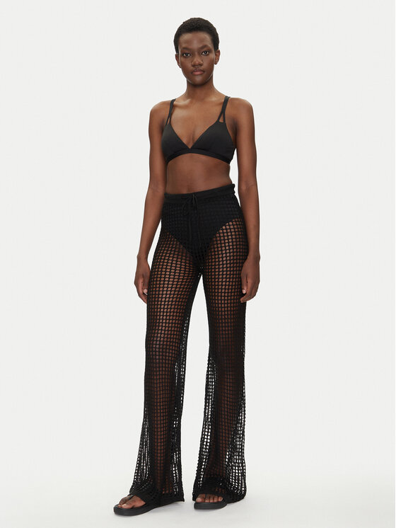 Guess Guess Pantaloni palazzo E5GB02 Z3N30 Nero Palazzo Fit