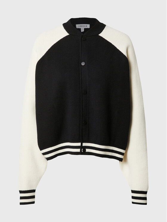 Edited Bluză Tisa Knitted College Bomber EDT604700100002 Negru Regular Fit