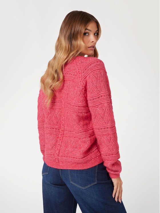 Guess Guess Sweter 170081 Różowy Classic Fit