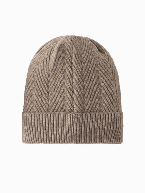Ombre Ombre Czapka OM-ACWH-0122 Beżowy