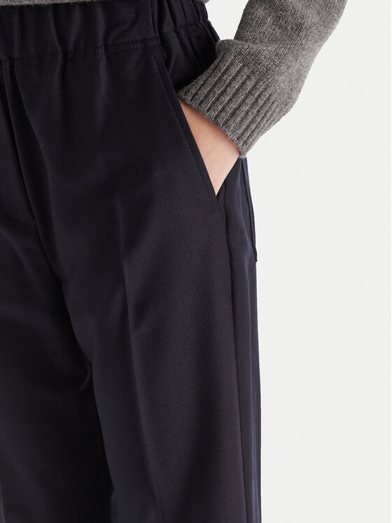 Weekend Max Mara Weekend Max Mara Medžiaginės kelnės Hataley 2525136022 Tamsiai mėlyna Regular Fit