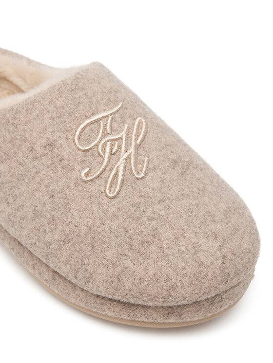 Tommy Hilfiger Tommy Hilfiger Kapcie Th House Shoe Flannel FW0FW09699 Beżowy