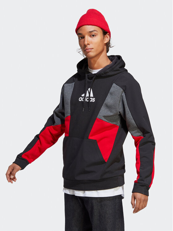 Felpa Essentials Colorblock Hoodie HY5929 Nero