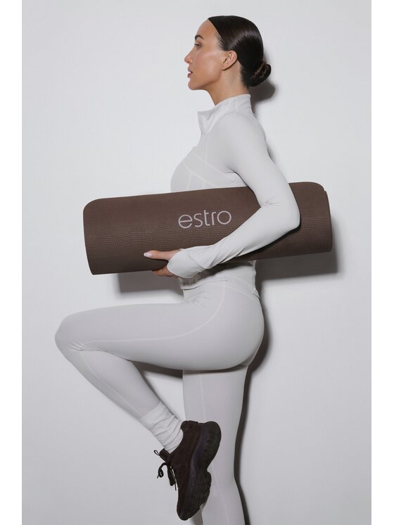 Estro Estro Komplet bluza i legginsy ER00119507 Beżowy Slim Fit