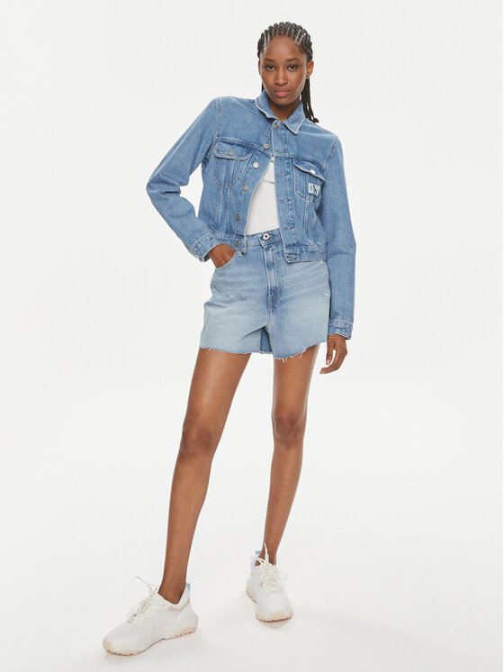 Pepe Jeans Pepe Jeans Farmer rövidnadrág A-Line Short Uhw PL801112RH3 Kék Slim Fit