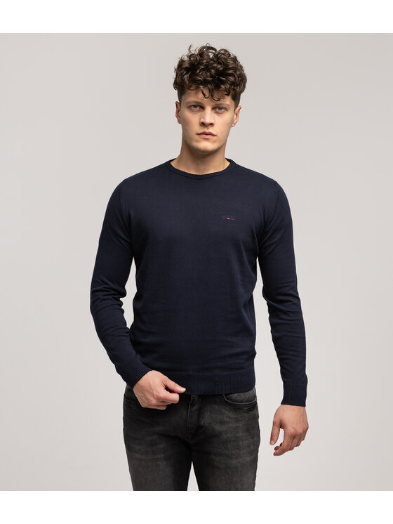 Lee Cooper Lee Cooper Sweter ANDY ORGANIC Granatowy Regular Fit