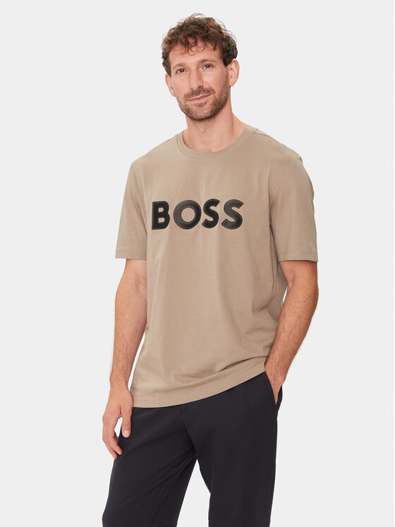 Boss T-krekls Tee 1 50512866 Bēšs Regular Fit