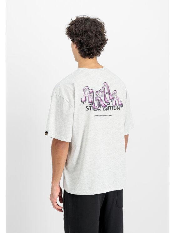 Alpha Industries Alpha Industries T-Shirt Studio Edition Backprint T-Shirt Szary Loose Fit