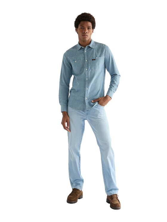 Wrangler Wrangler Koszula jeansowa 112378119 Niebieski Regular Fit